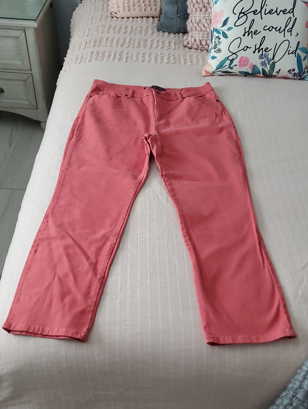 Gloria Vanderbilt Straight-Leg Jeans in Coral